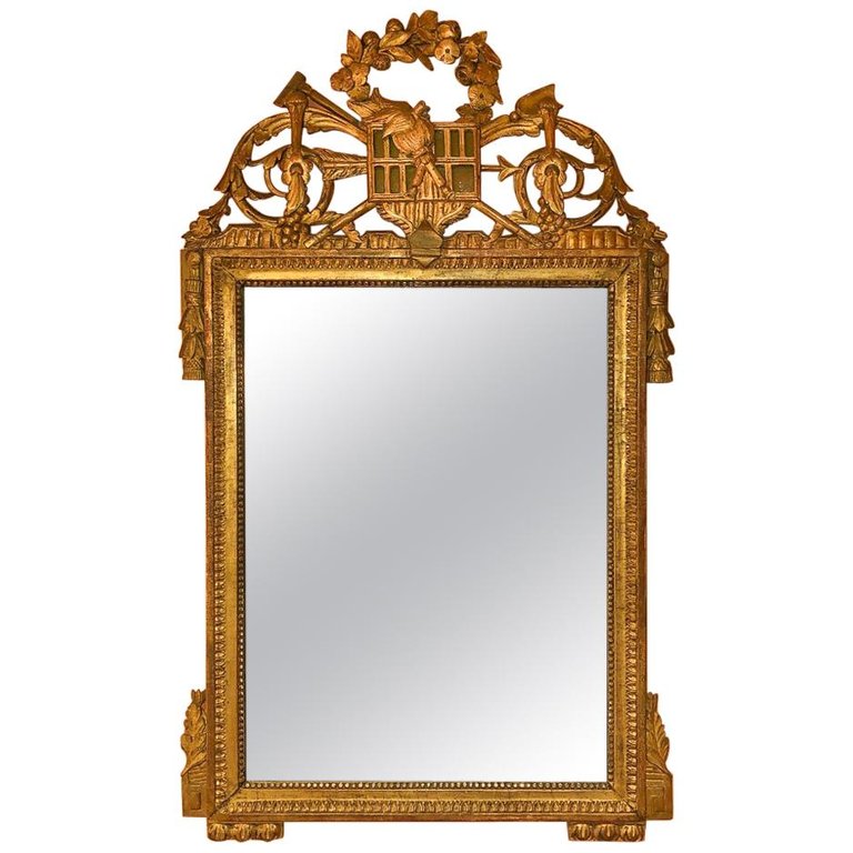 Louis XVI Carved Gilt Mirror