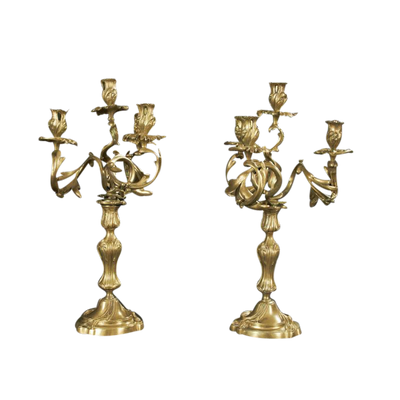 Pair of Louis XV Bronze Candleabra