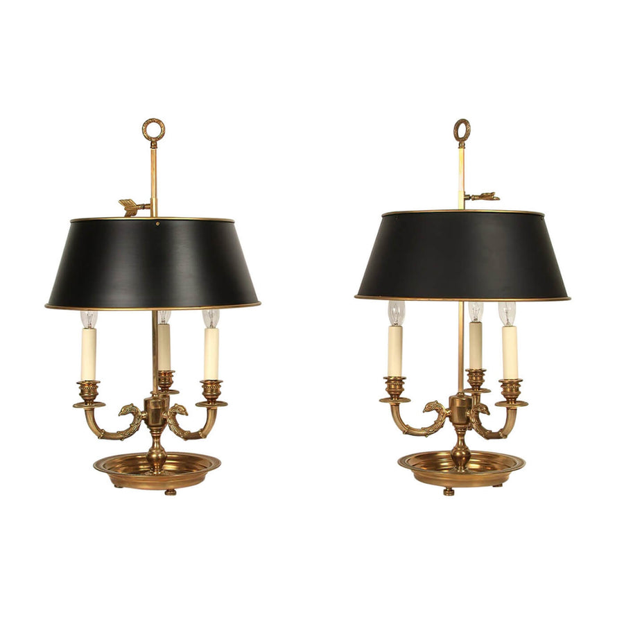 Pair of French Bouillotte Lamps