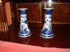 Pair of Chinese Blue and White Porcelain Candle Sticks