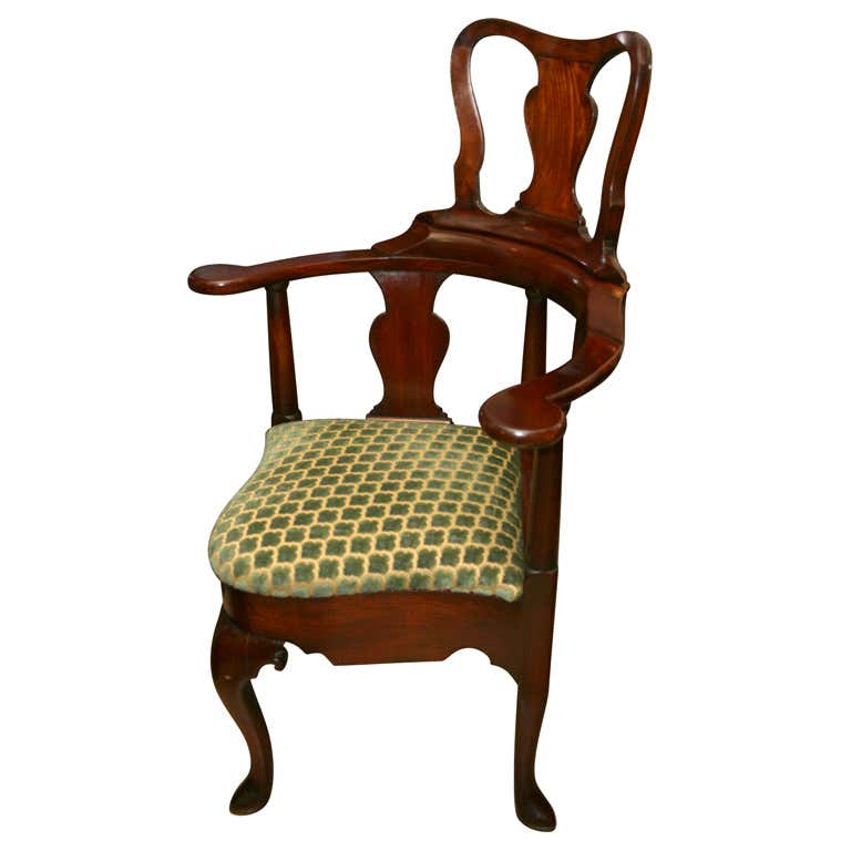 Fine and Rare Queen Ann Corner Barber Chair