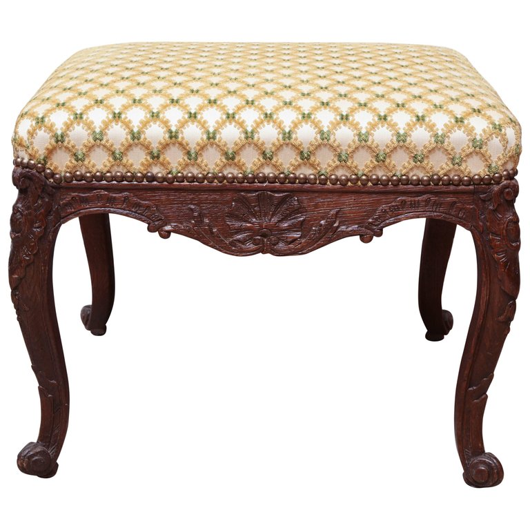 French Regence Carved Stool
