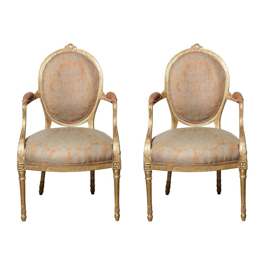 Pair of George III Giltwood Armchairs