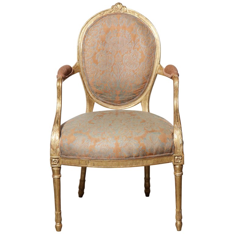 Pair of George III Giltwood Armchairs