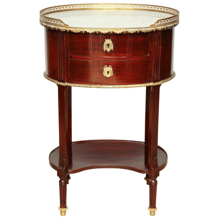 French Mahogany Oval Side Table