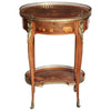 French Transitional Marquetry Oval Side Table