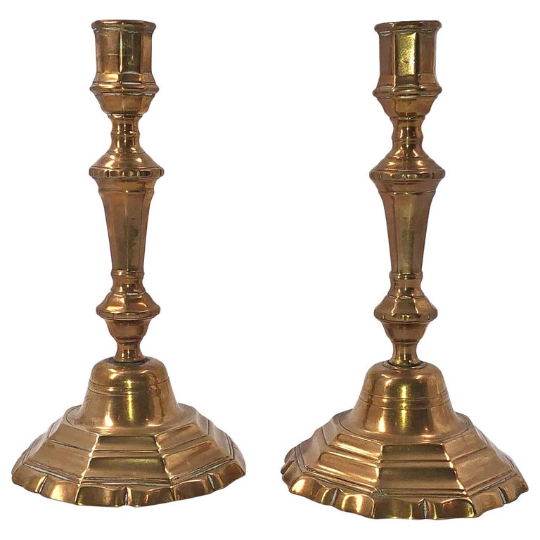 Pair of French Louis XIV Bronze Candlesticks