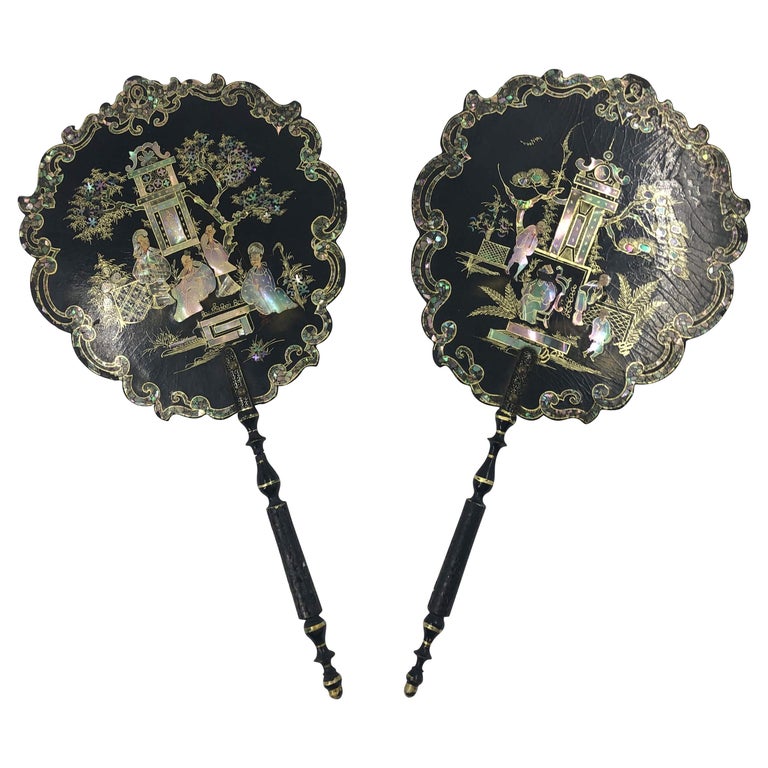Pair of English Handheld Fans