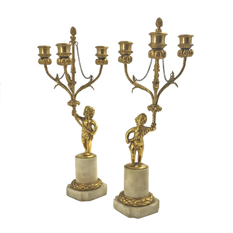 Pair of Gothic Candlesticks - georgenantiques