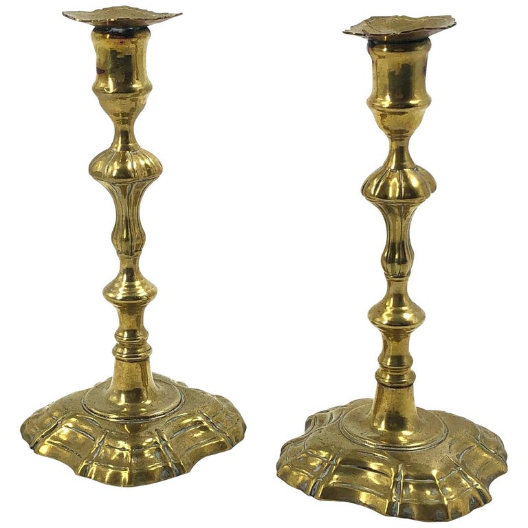 Queen Anne Brass Candlesticks
