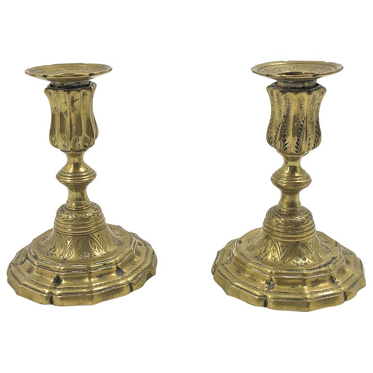 Pair of Early French Candlesticks