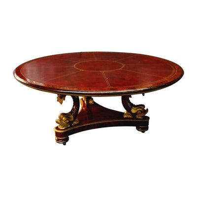 Regency Style Leather Top Center Table