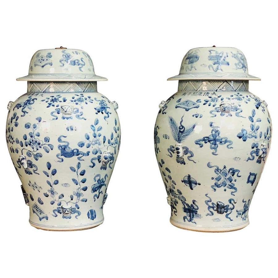 Large Pair of Chinese Export Temple Jar