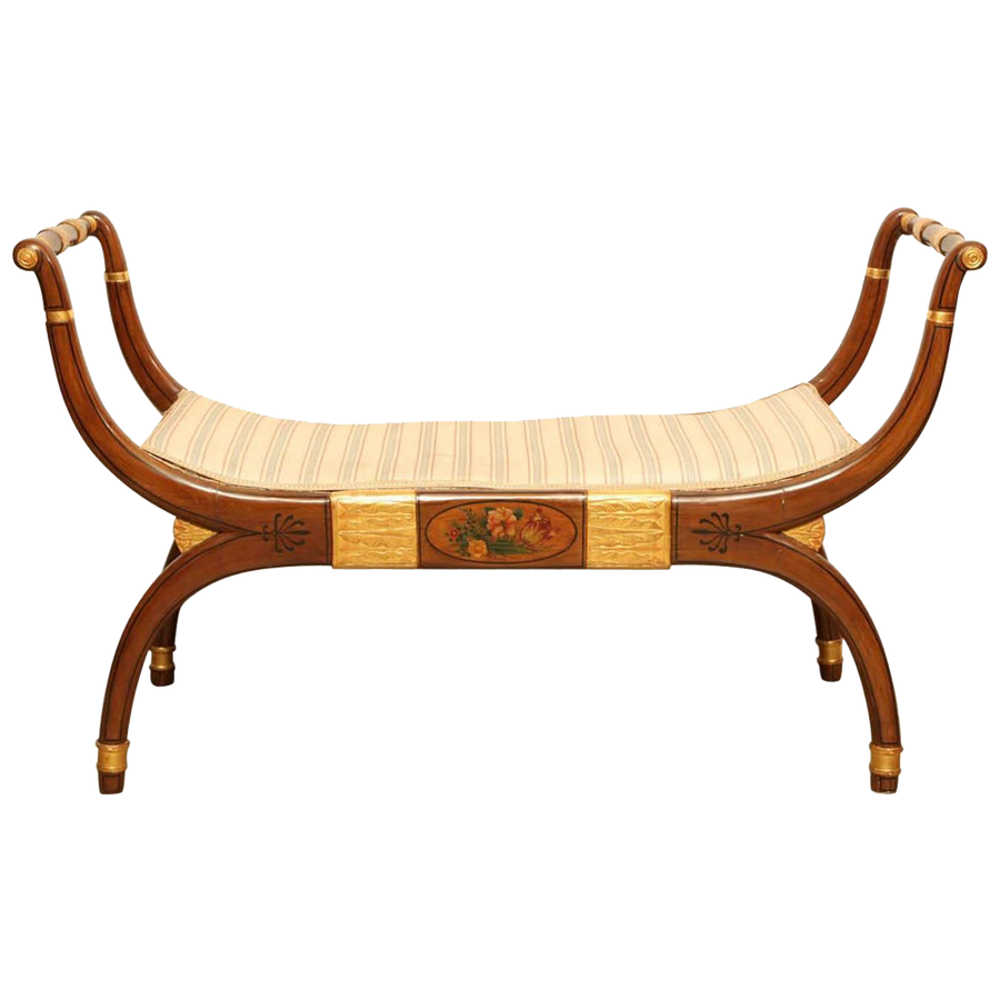 Regency Curule Form Window Bench