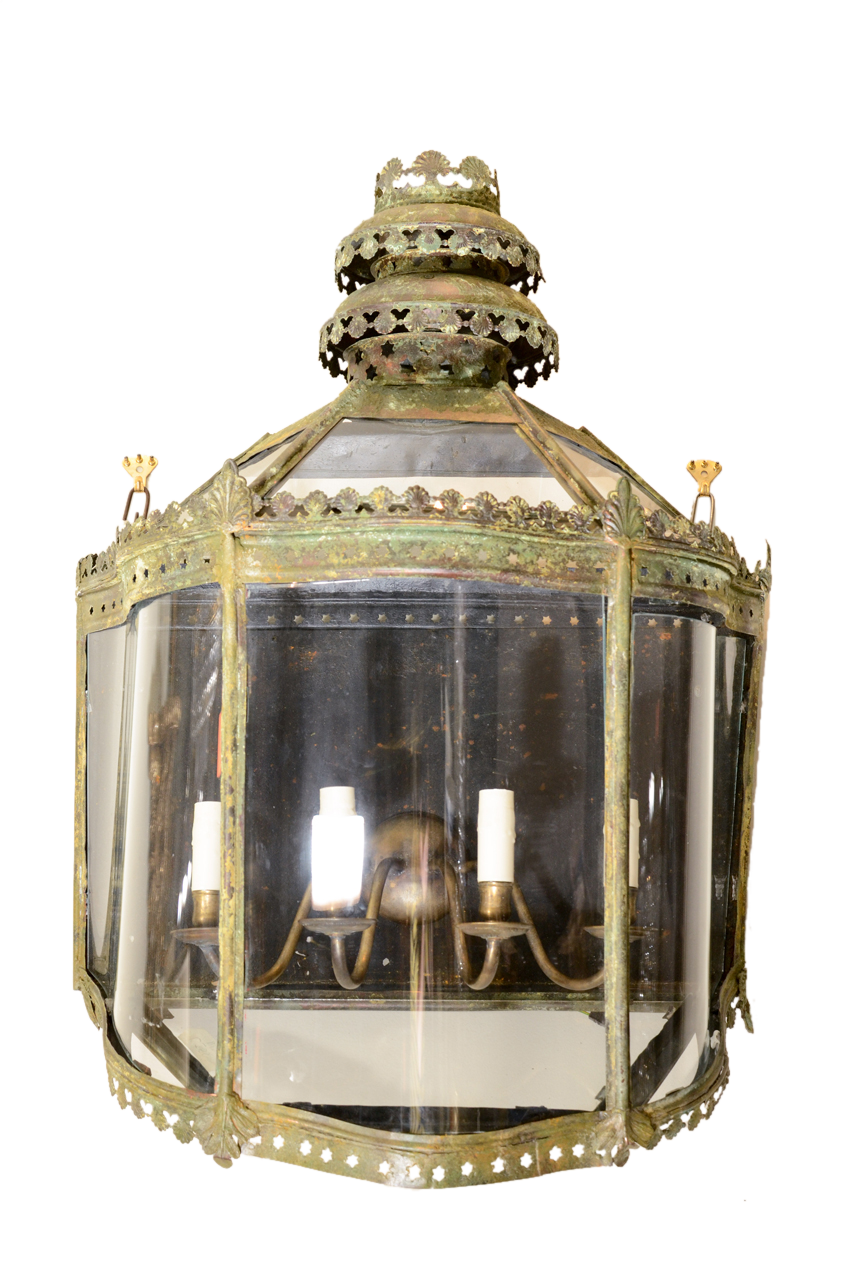 Unusual Verdigris Wall Lantern