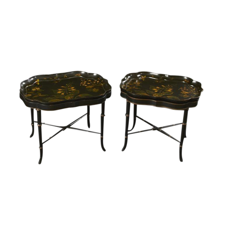 Pair of Regency Papier Mache Tray Top Tables