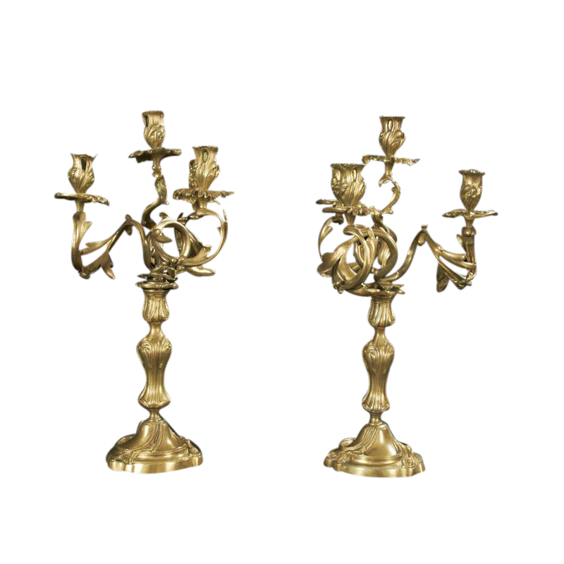 Pair of Louis XV Bronze Candleabra
