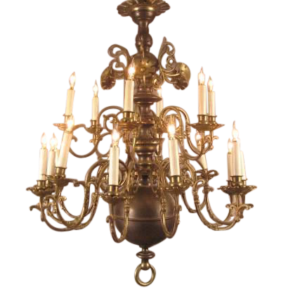 George II Style Brass Chandelier George II Style Brass Chandelier