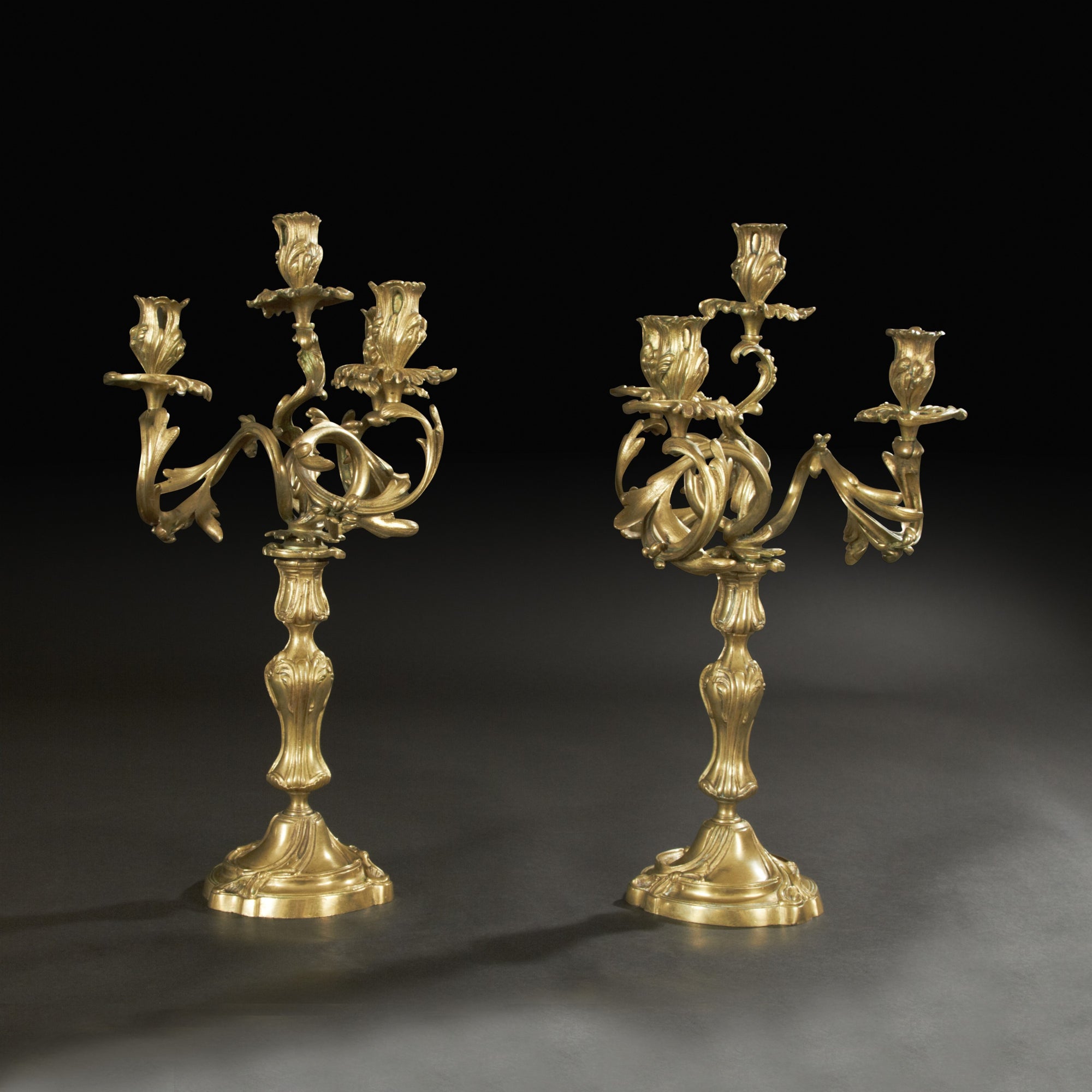 Pair of Louis XV Bronze Candleabra