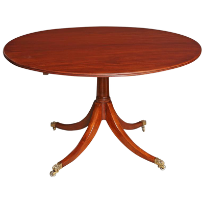 Regency Mahogany Circular Center or Dining Table georgenantiques