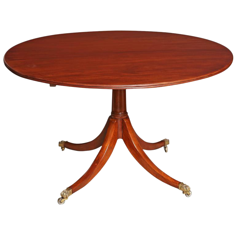 Regency Mahogany Circular Center or Dining Table