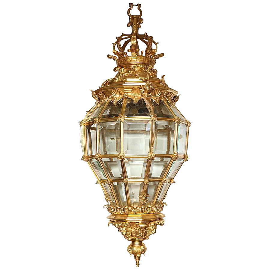 French Gilt Bronze Hall Lantern
