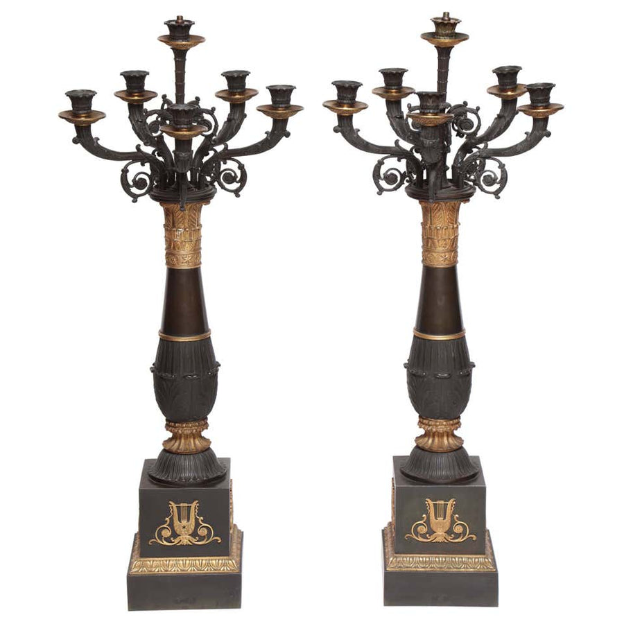 Queen Anne Brass Candlesticks - georgenantiques