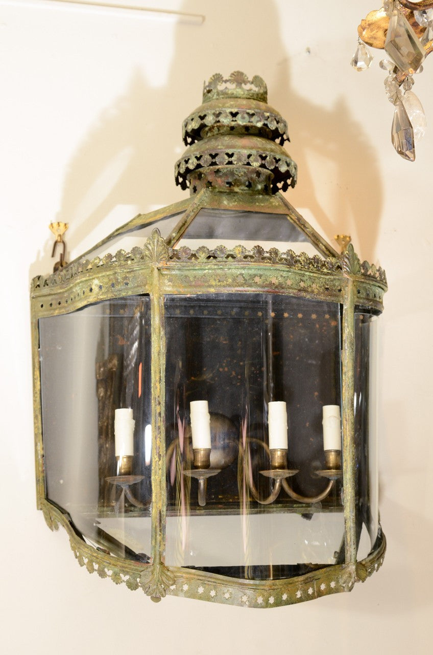 Unusual Verdigris Wall Lantern
