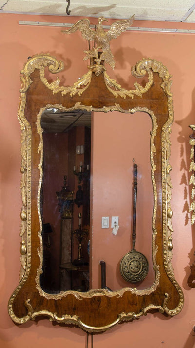 George II Walnut and Gilt Mirror