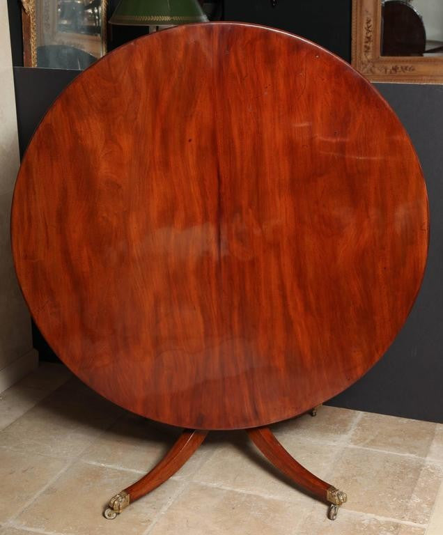 Regency Mahogany Circular Center or Dining Table
