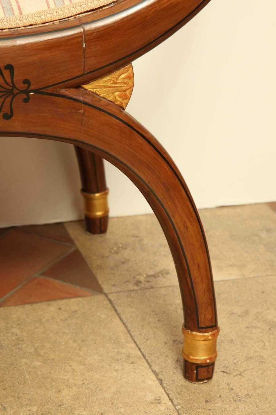 Regency Curule Form Window Bench