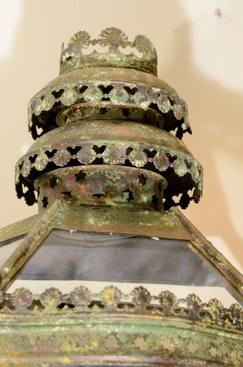 Unusual Verdigris Wall Lantern