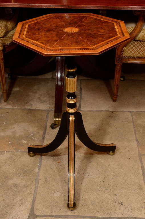 Regency Burled Yewwood Candlestand