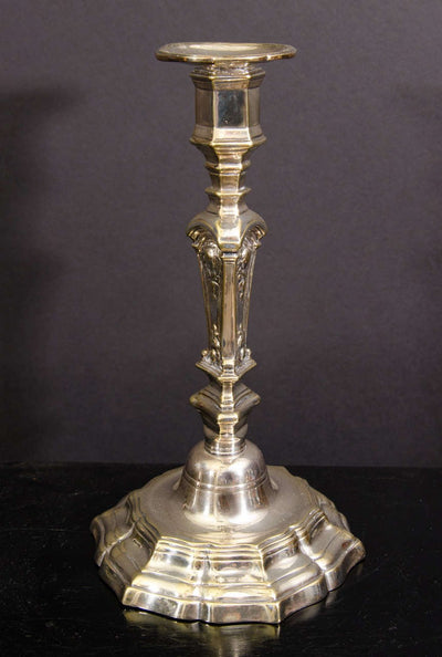 Pair Louis XIV Silvered Bronze Candlesticks