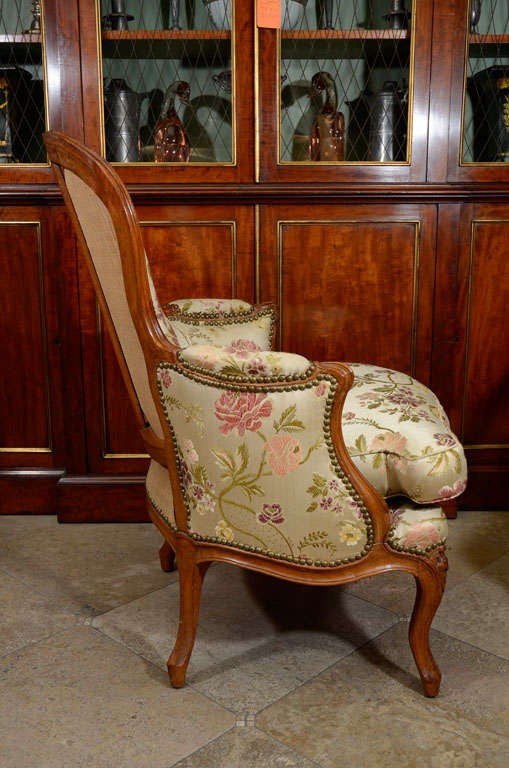 Pair of Louis XV Walnut Bergeres