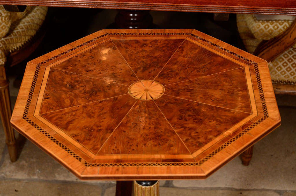 Regency Burled Yewwood Candlestand