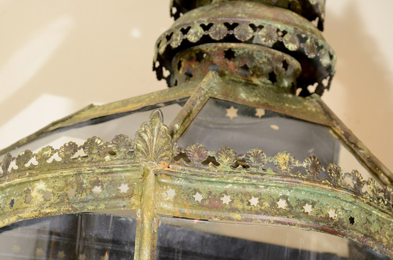 Unusual Verdigris Wall Lantern