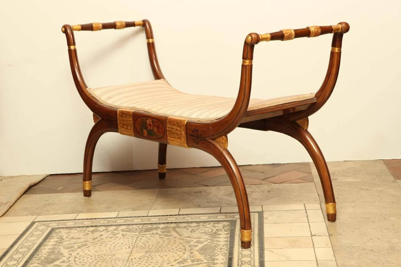 Regency Curule Form Window Bench