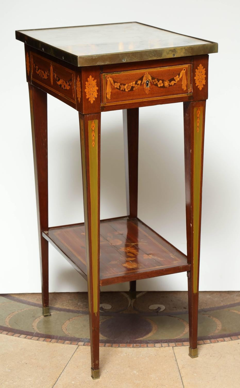Antique French Louis XVI style mahogany end table.