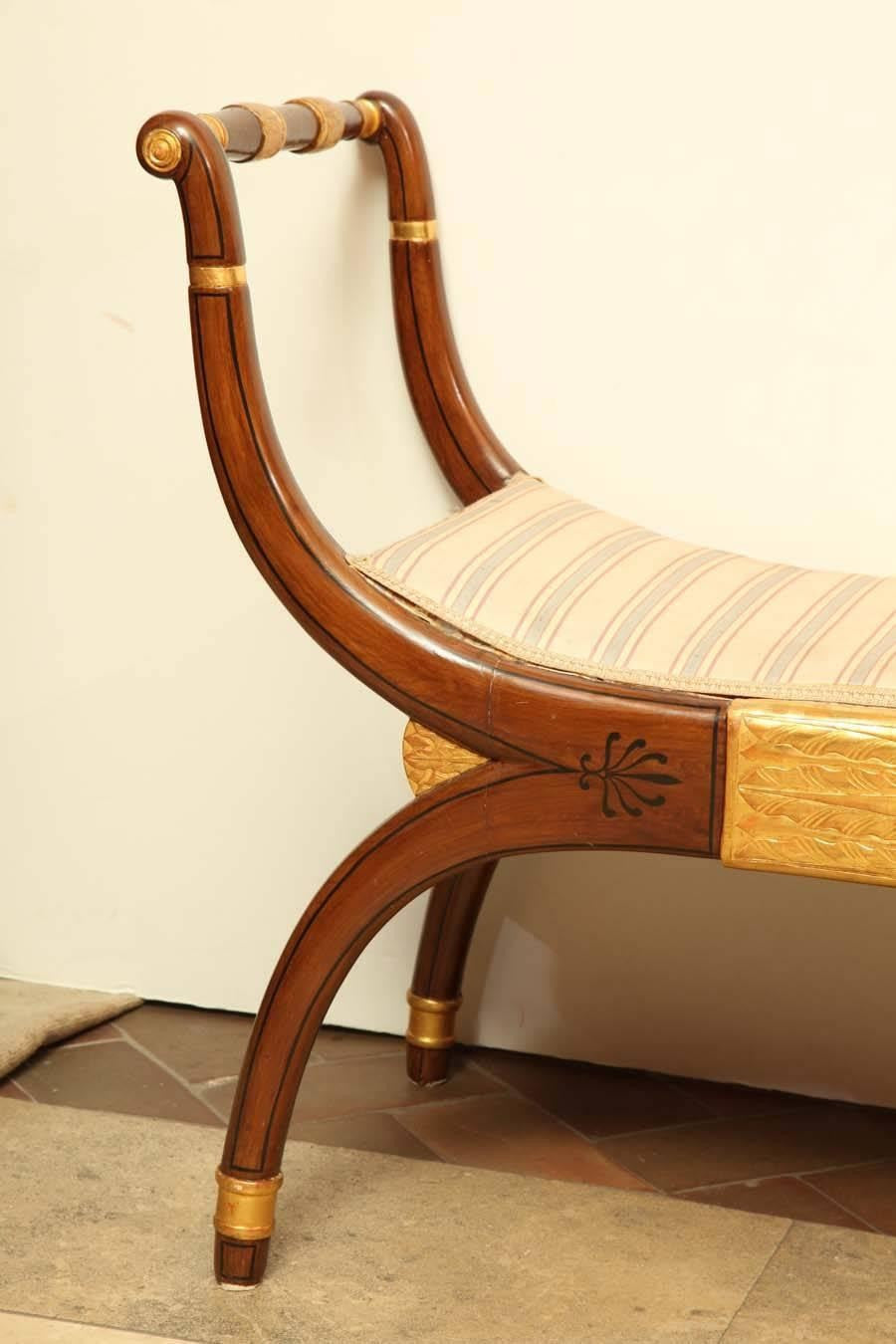 Regency Curule Form Window Bench