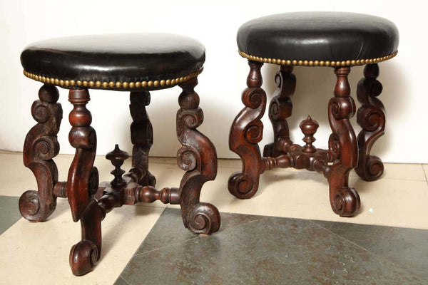 Pair of Early English Stools - georgenantiques