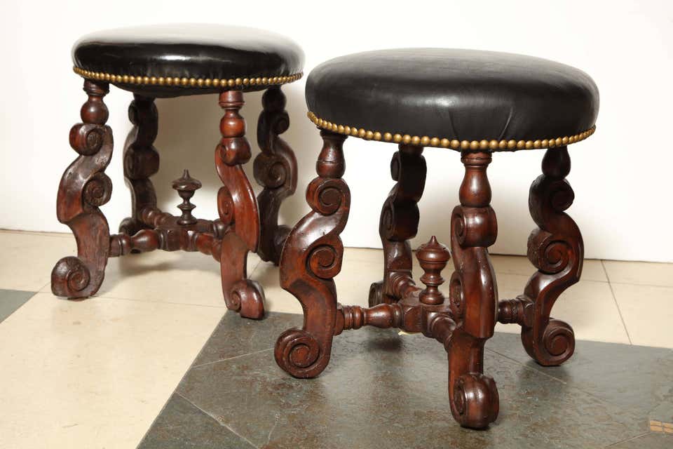 Pair of Early English Stools