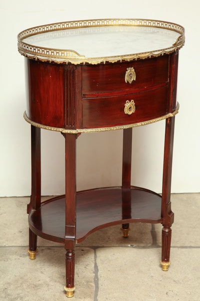 French Mahogany Oval Side Table