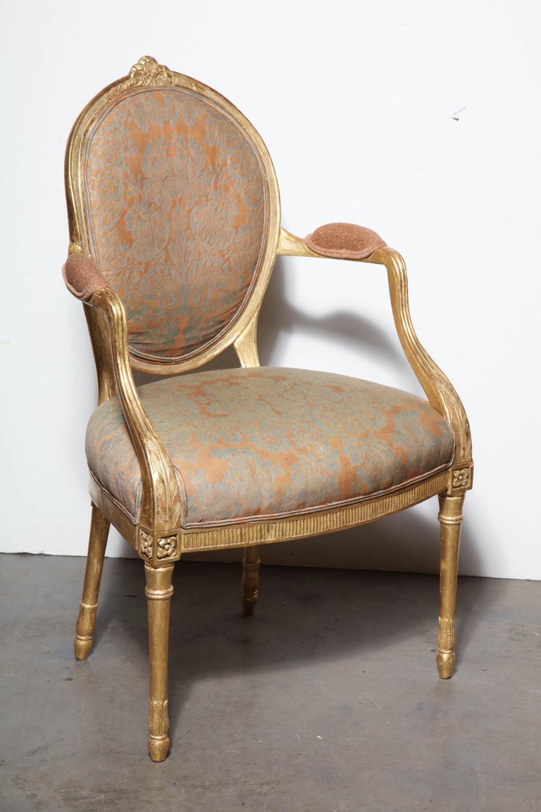 Pair of George III Giltwood Armchairs