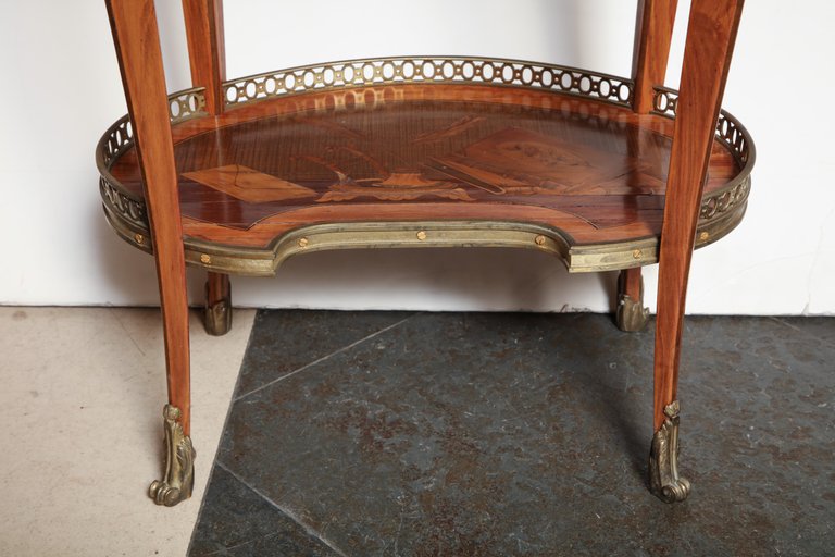 French Transitional Marquetry Oval Side Table