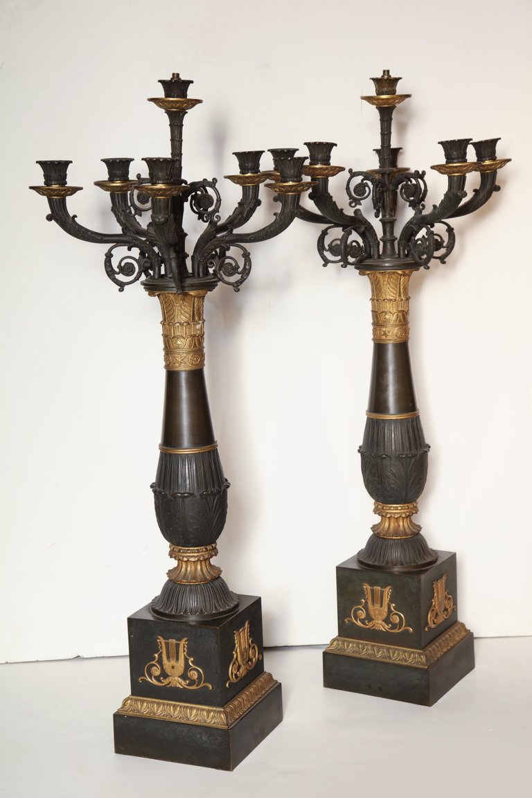 Pair of French Empire Candelabra