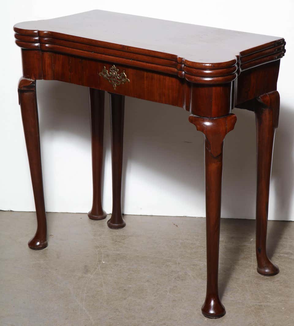 Queen Anne Mahogany Triple Top Card Table