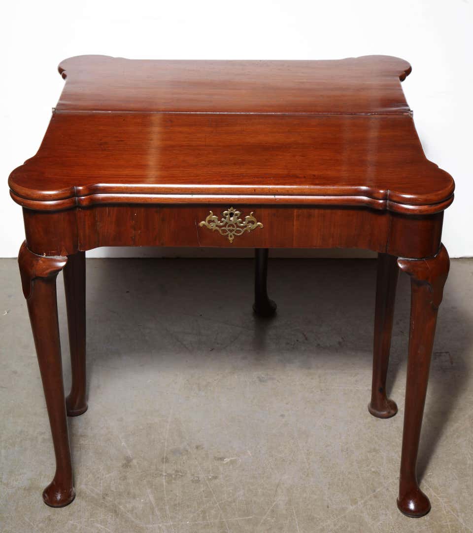 Queen Anne Mahogany Triple Top Card Table