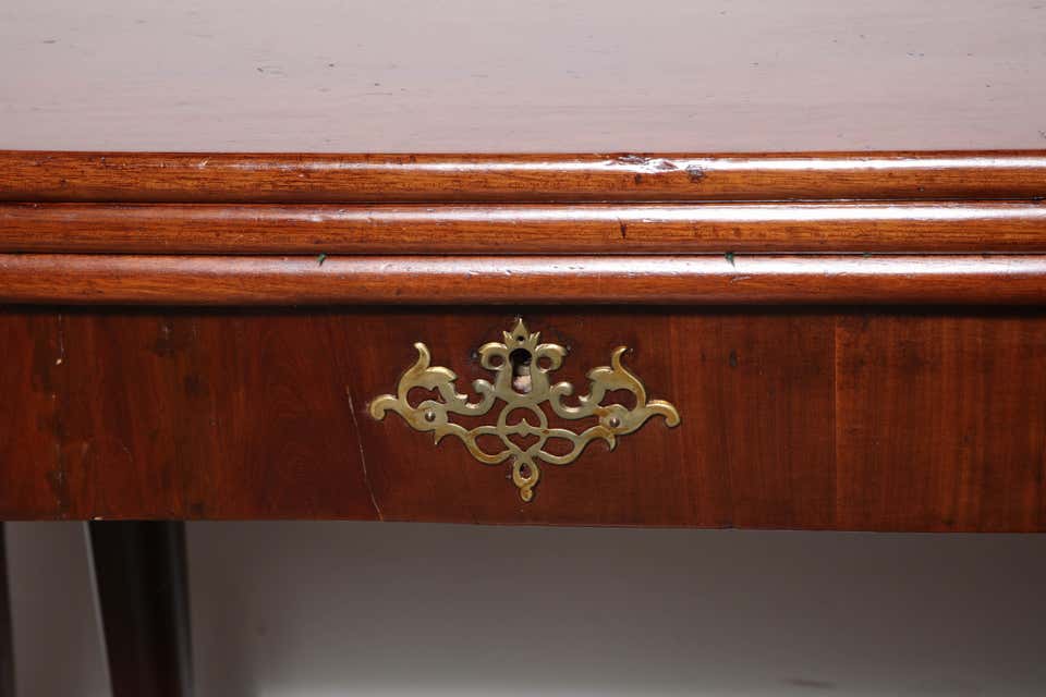 Queen Anne Mahogany Triple Top Card Table