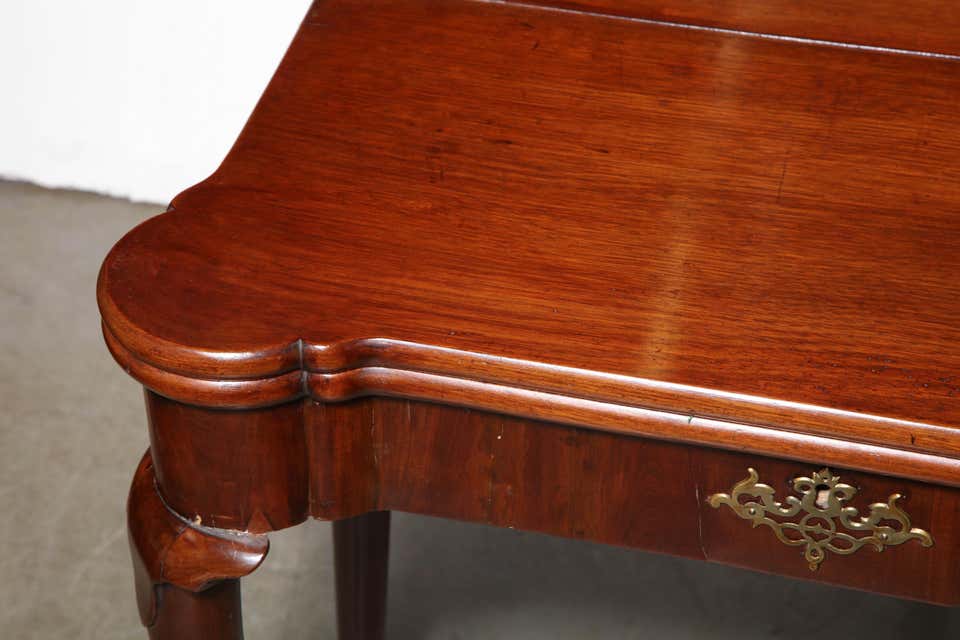 Queen Anne Mahogany Triple Top Card Table